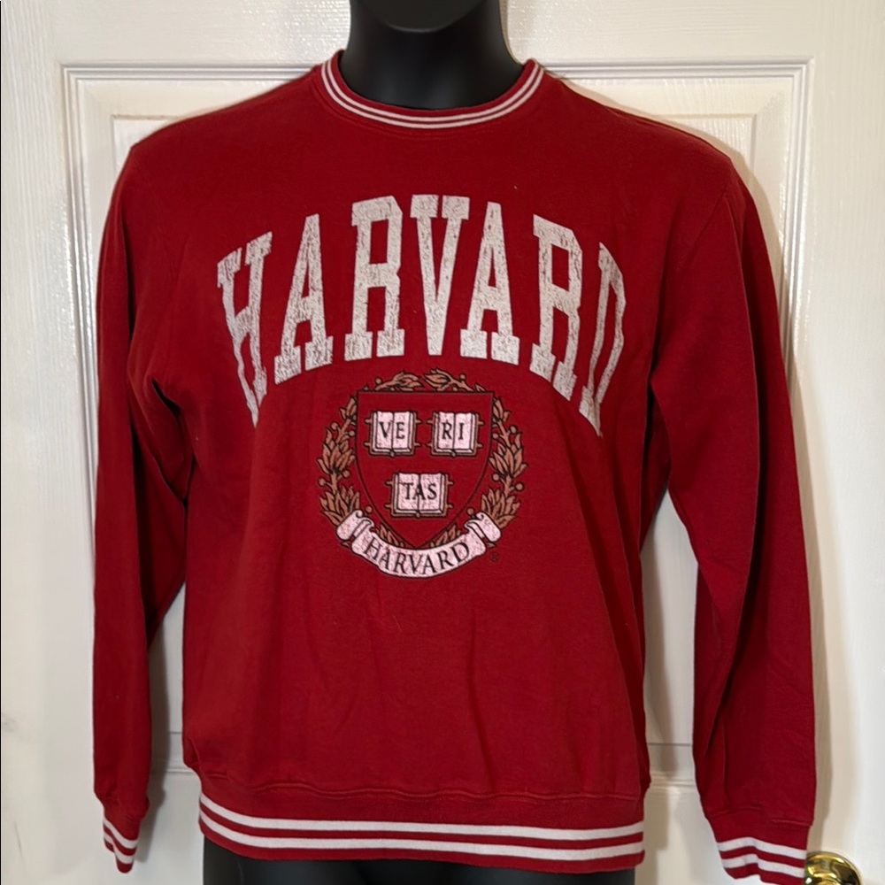 Harvard Women's Red Crew Neck Sweater Size M